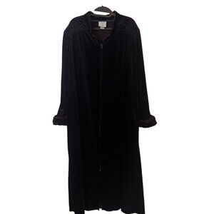 Womens Robe XL Purple Full Zip Kimberly Gale Pockets Long Polyester